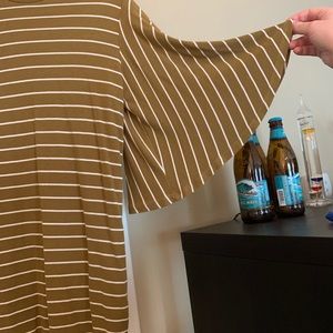 Green/Cream striped Maternity blouse